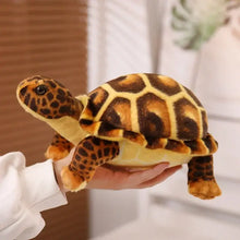 Peluche tortue réaliste 30 cm en tissu doux avec shell marron et jaune pour peluche à l’allure naturelle ou déguisement carnaval