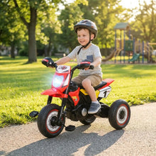 Tricycle moto rouge enfants avec effets musicaux lumineux pédales antidérapantes roues blanches et phare avant