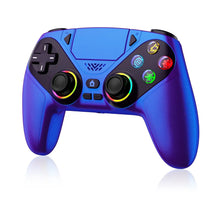 Manette turpow rh-5188 rgb bleue vibrante avec boutons colorés et accents rgb compatible ps5 et pc