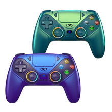 Deux manettes turpow rh-5188 rgb compatibles PS5 et PC avec éclairage rgb teal et violet