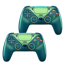 Manette turpow rh-5188 rgb controller gaming dégradé teal et vert avec boutons lumineux compatible ps5 et pc