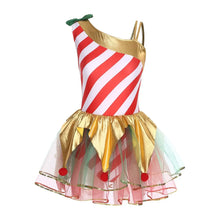 Robe tutu de noël femme motif sucre d’orge à rayures rouges et blanches avec jupe en tulle colorée et pompons rouges