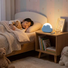 Veilleuse nuage rechargeable bleu doux en forme de nuage avec surface lisse et lueur subtile pour ambiance apaisante