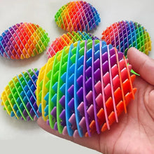 Ver morf jouet anti-stress à manipuler en plastique segmenté arc-en-ciel avec surface texturée et rainurée