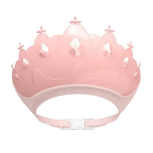 Visière de bain couronne réglable pour enfant en plastique rose avec strass et bandeau ajustable
