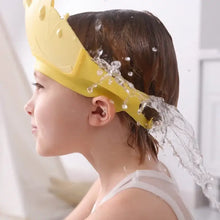 Visière de bain couronne réglable en silicone jaune pour enfant avec couronne réglable pour protection au bain