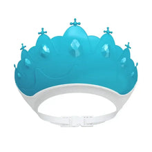 Visière de bain couronne réglable pour enfant en plastique turquoise translucide avec bandeau blanc ajustable